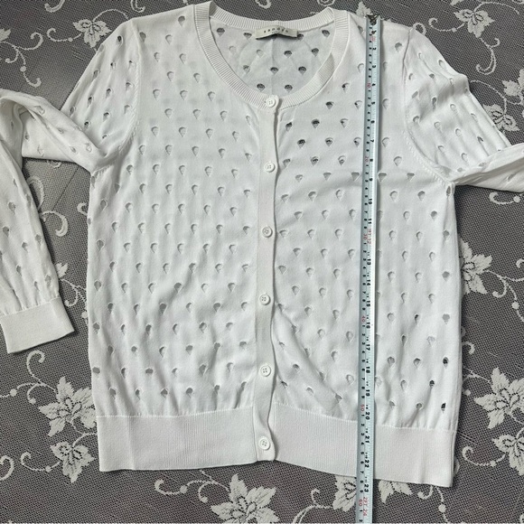 Sandro Paris White Cardigan Sz 2 - Picture 7 of 15